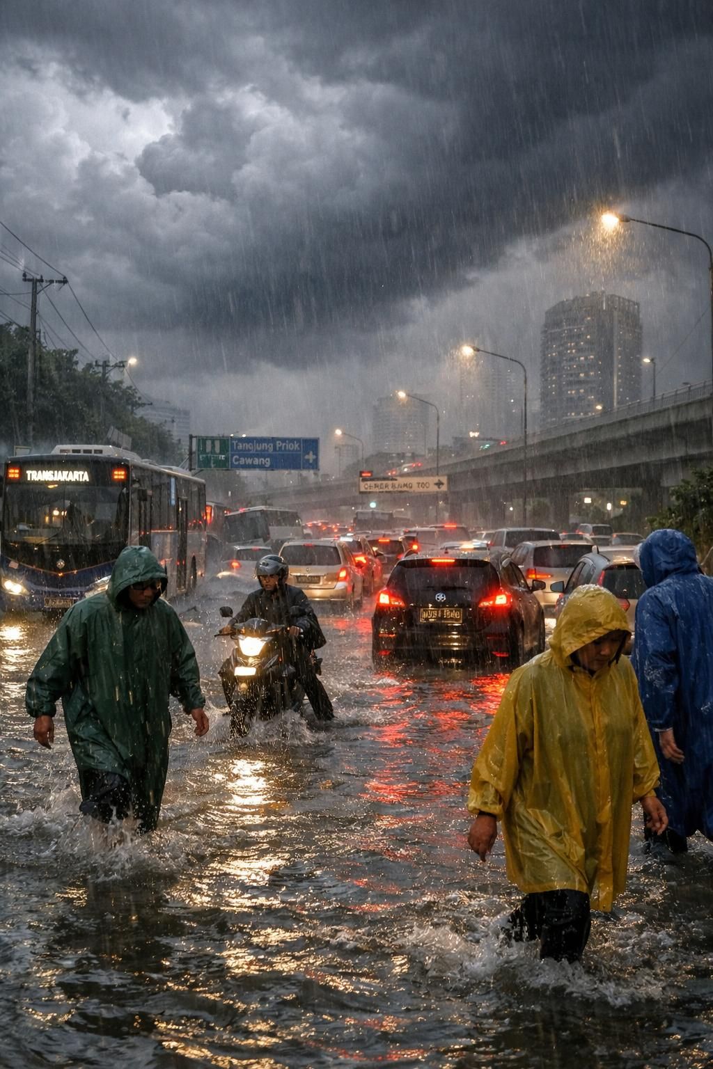 peringatan cuaca: potensi hujan deras hingga sangat deras akan melanda wilayah jabodetabek pada 19-23 februari. waspadai banjir dan kondisi jalan licin.
