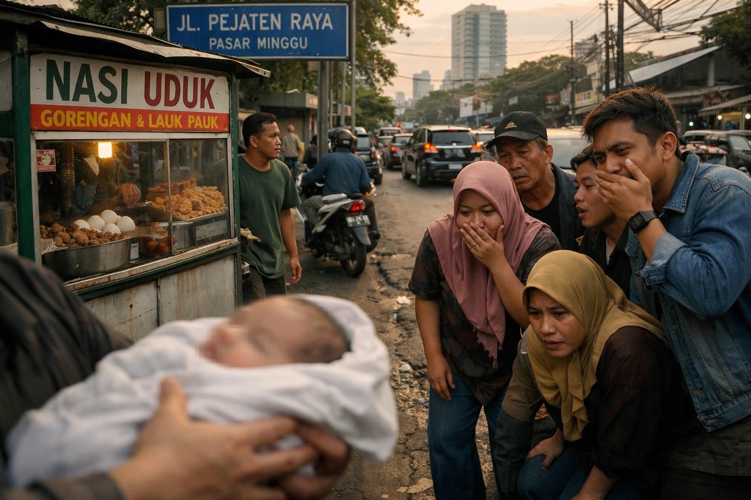 isi surat kakak yang meninggalkan bayi di gerobak pasar minggu mengungkapkan kesedihan mendalam setelah sang ibu bayi tersebut meninggal dunia.