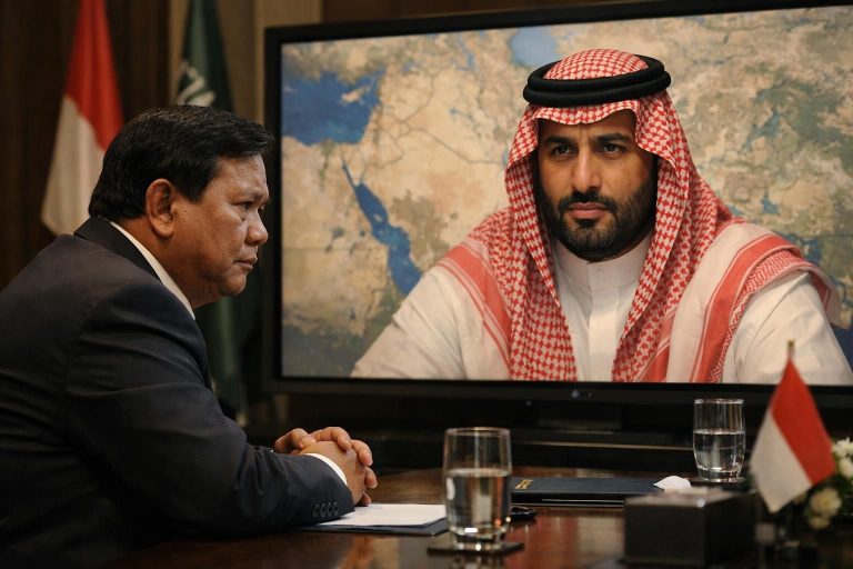 prabowo menghubungi mbs untuk mendesak penghentian segera aksi militer di timur tengah demi perdamaian dan stabilitas regional.