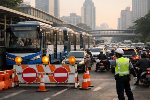 beberapa rute transjakarta berhenti beroperasi karena penutupan jalan yang menyebabkan gangguan layanan transportasi di jakarta. simak informasi lengkapnya di kompas.com.
