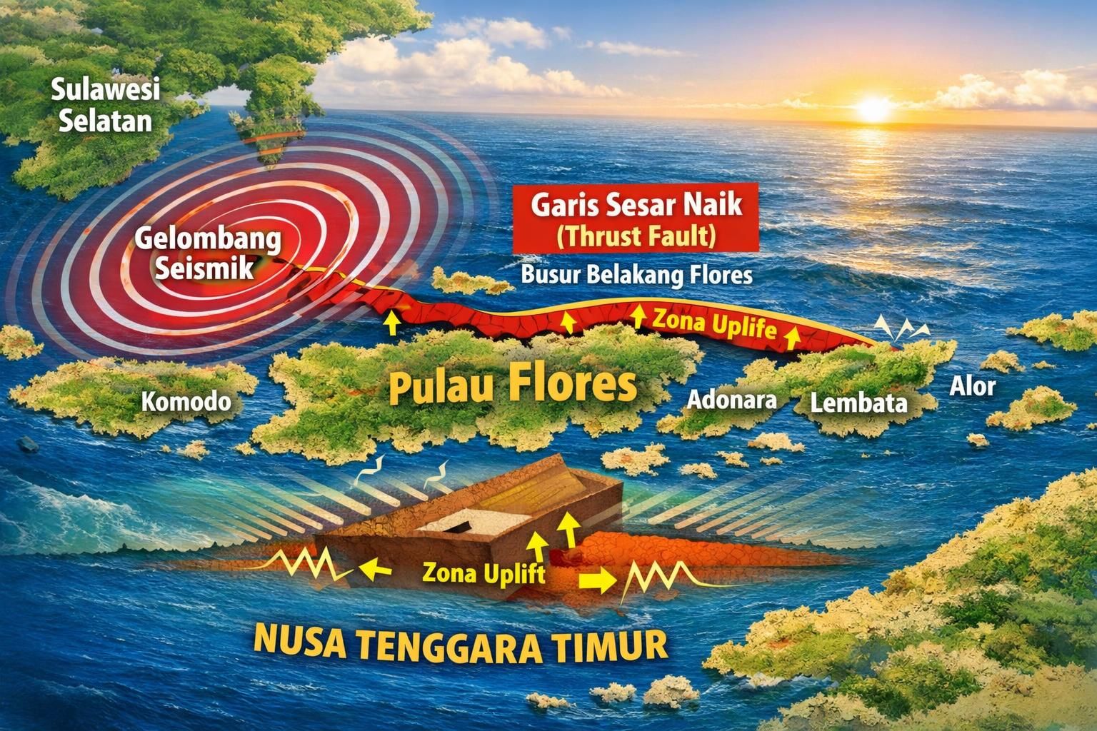 temukan penyebab gempa magnitudo 7 di ntt yang memicu tsunami dan gelombang getaran hingga sulawesi selatan. simak laporan lengkap dan update terkini hanya di detiknews.