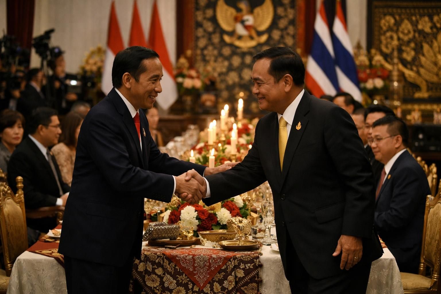 prabowo mengadakan jamuan makan malam untuk mempererat persahabatan antara kedua negara, dengan perdana menteri thailand memberikan pujian atas upaya tersebut.